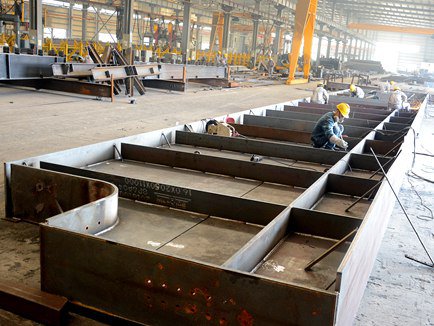 Step 8 Accessories Welding and Polishing - Typcal Fabrication Process of Plate Welded Steel Beams and Columns