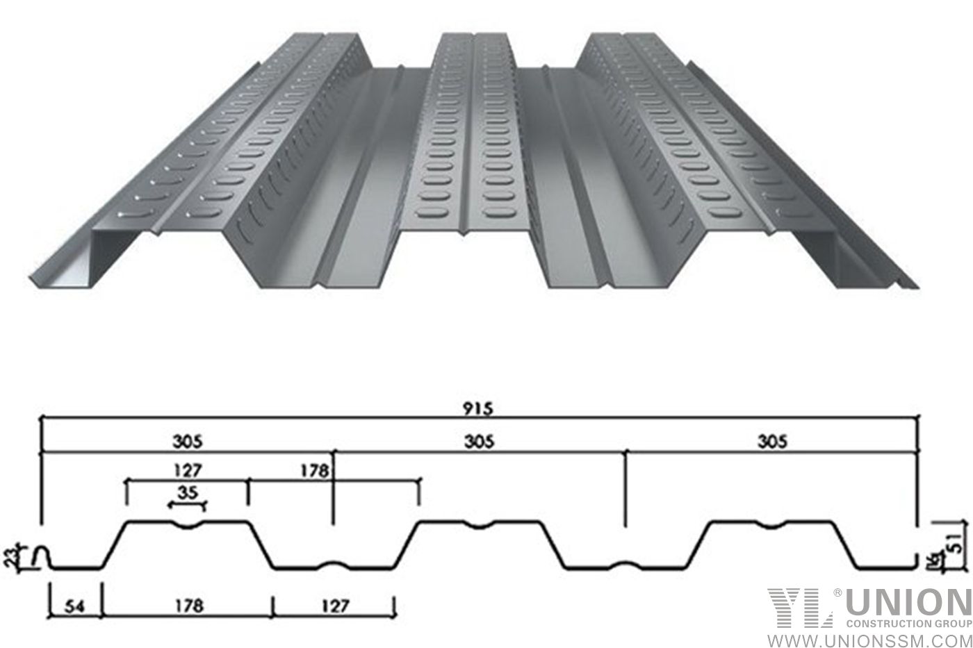 YL51-305-915梯形型材複合鋪面板
